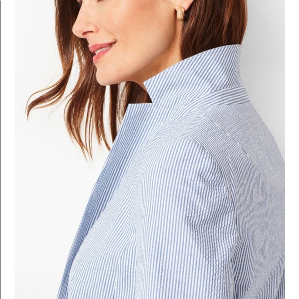 TALBOTS Seersucker Lightweight Jacket Sz 8
